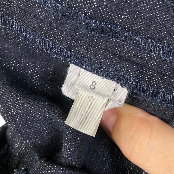 L'Agence Dark Blue Denim Minimalist Cap Sleeve Sheath Dress SZ 8 - Picture 9 of 10